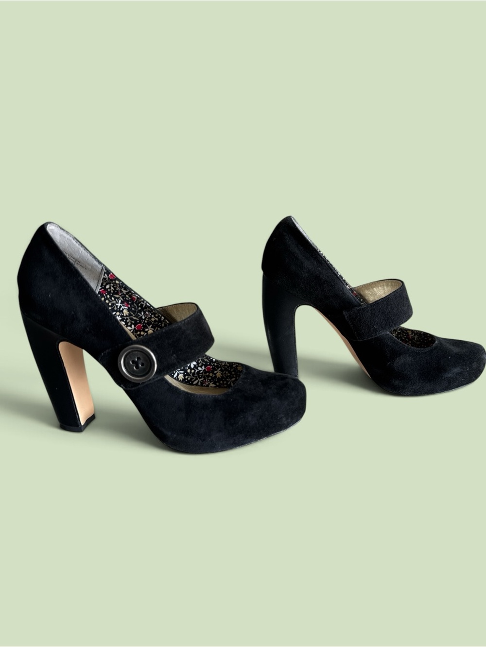 Seychelles "Third Degree" Black Suede Mary Jane Pumps - Picture 2 of 9